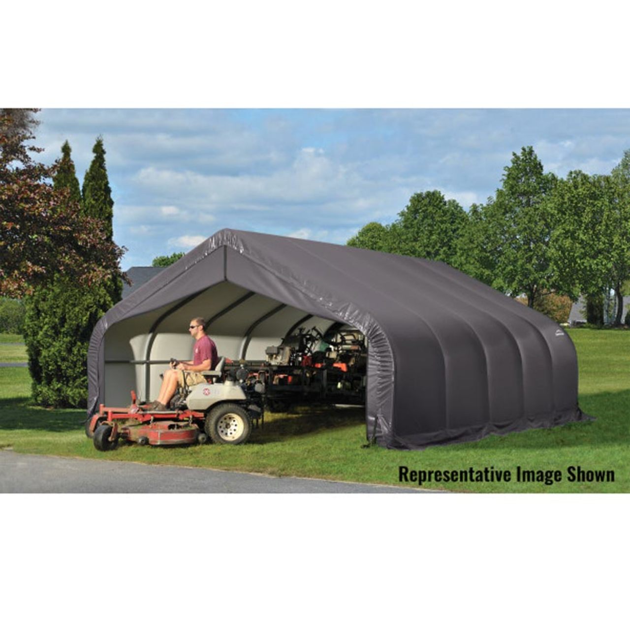 ShelterCoat 18' x 28' Garage With 11.5' Peak Roof - Gray