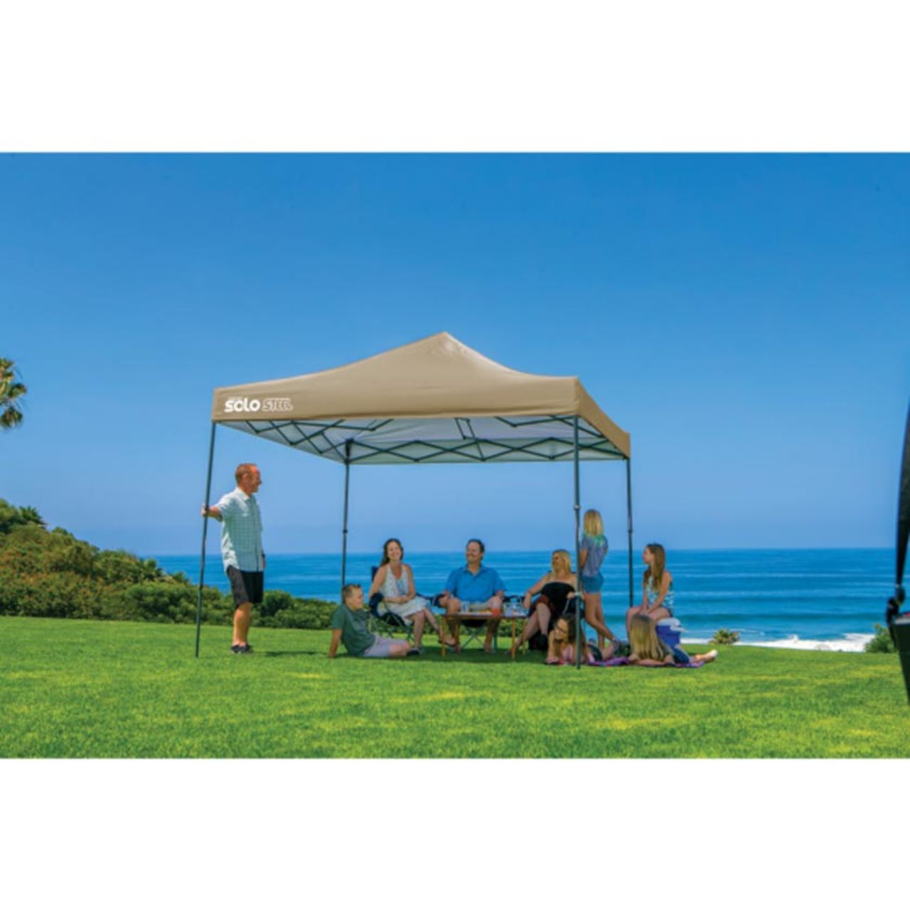 Solo Steel 100 10' x 10' Straight Leg Canopy - Khaki