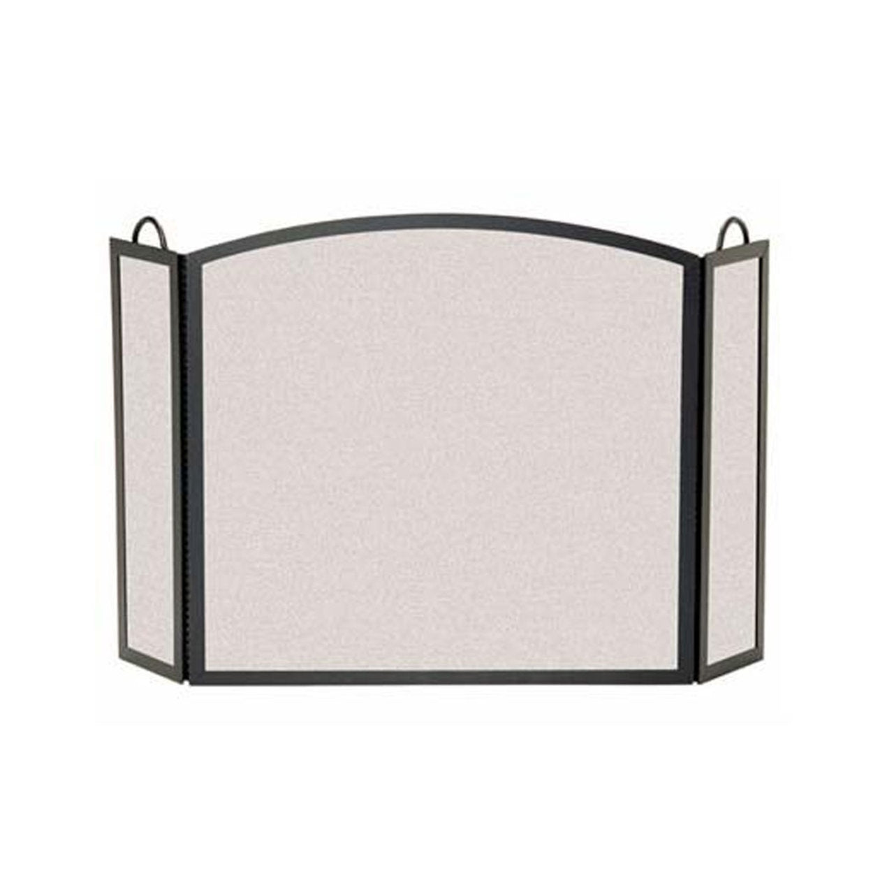 Pilgrim Full Arch Three Panel Fireplace Screen - Matte Black 54" Wide
