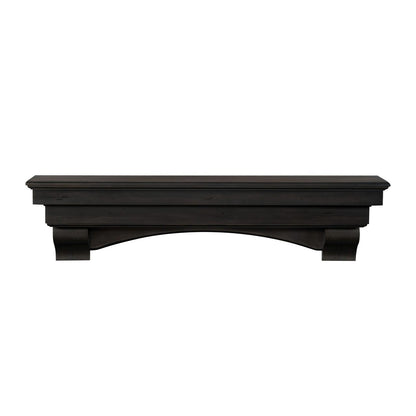 72" Celeste Fireplace Shelf by Pearl Mantels - Espresso Distressed Finish