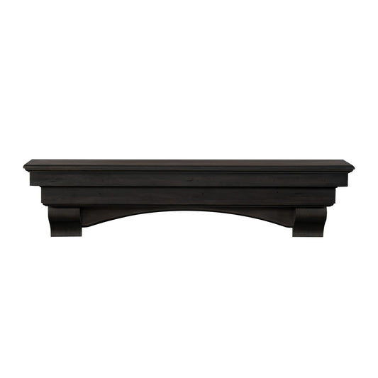 72" Celeste Fireplace Shelf by Pearl Mantels - Espresso Distressed Finish