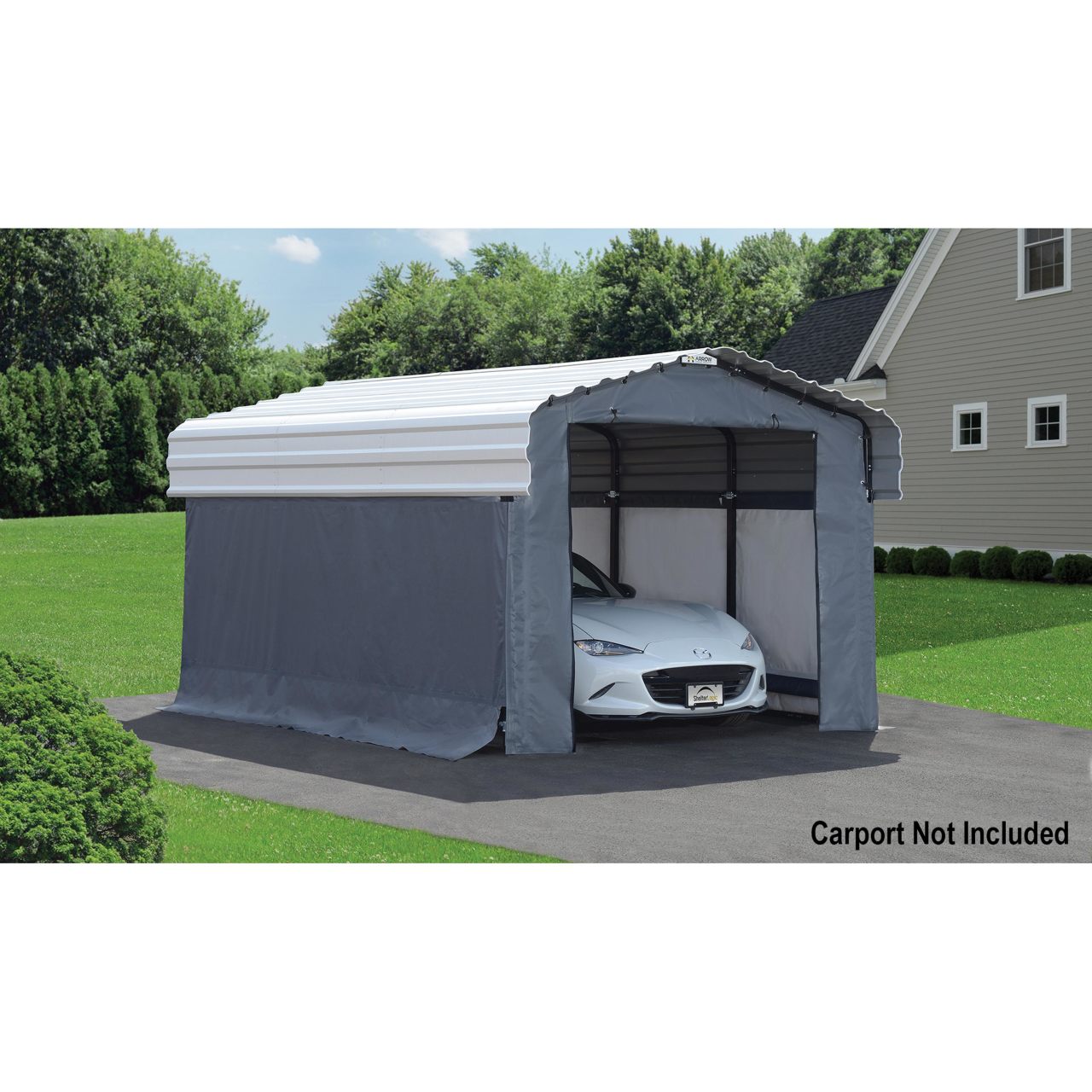Arrow 10'  x 15' Enclosure Wall Kit ONLY for Carport- Gray