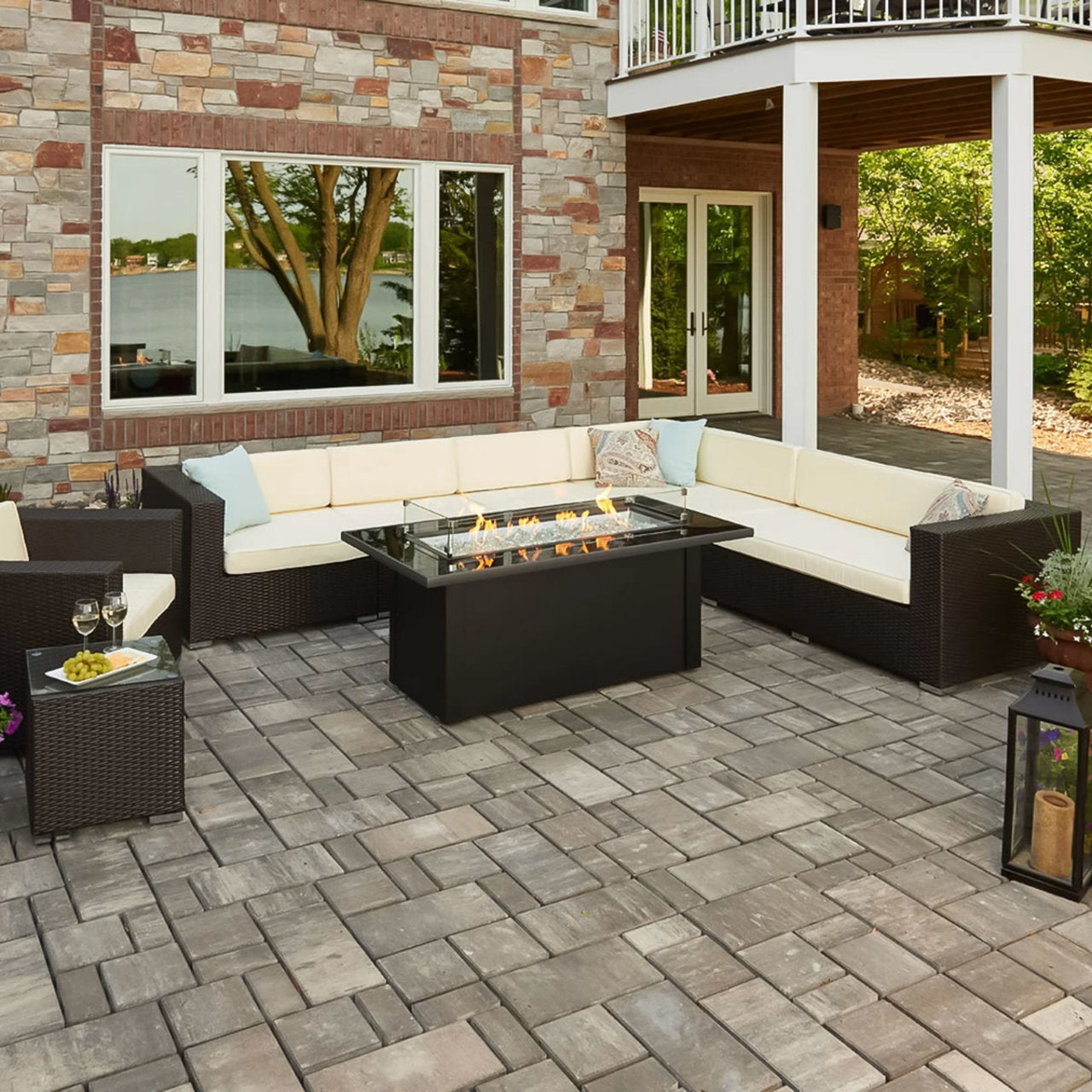 Outdoor Greatroom 59" Monte Carlo Linear Fire Pit Table - MCR-1242-BLK-K