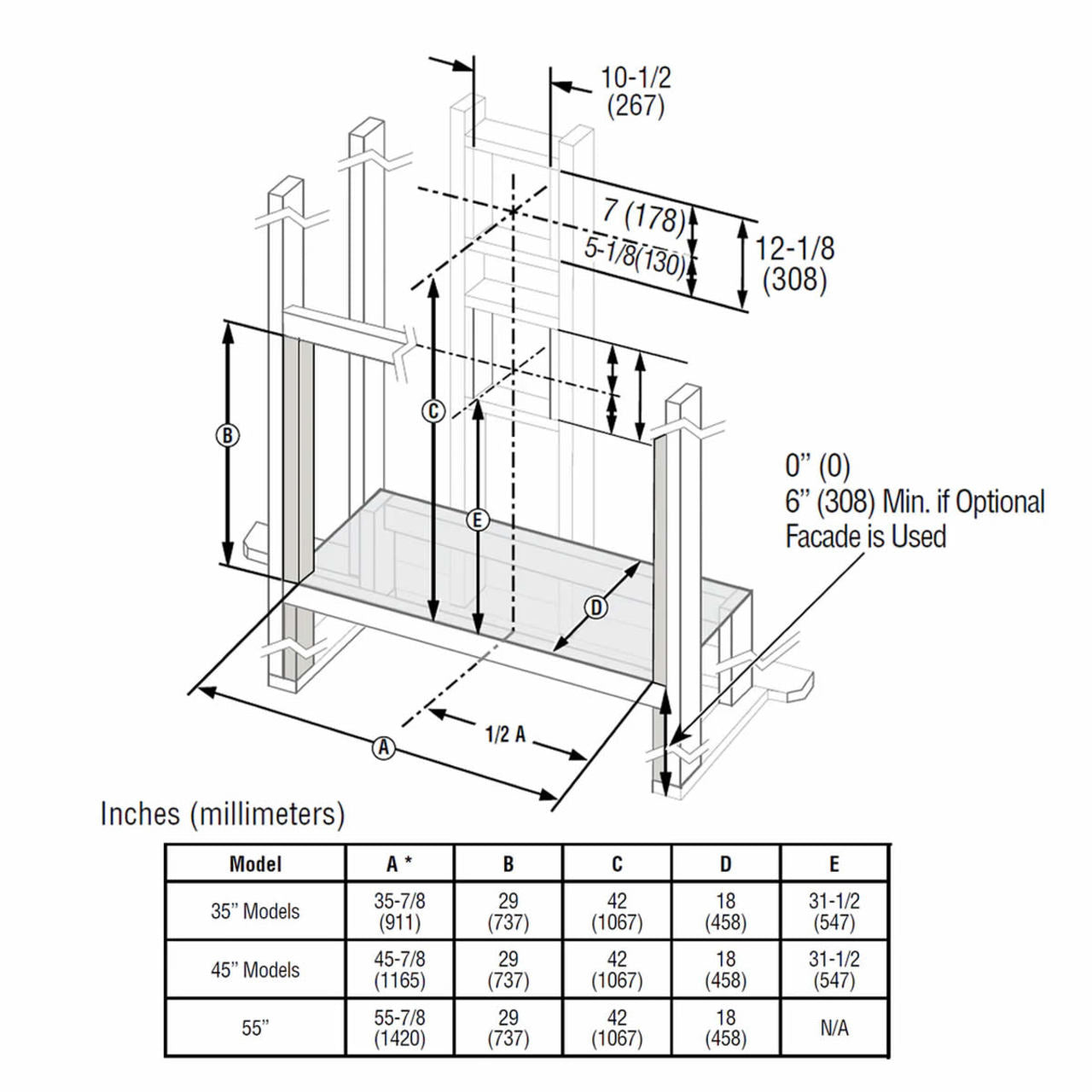 Superior 55" DV Contemporary Linear Fireplace - NG - DRL3555TEN