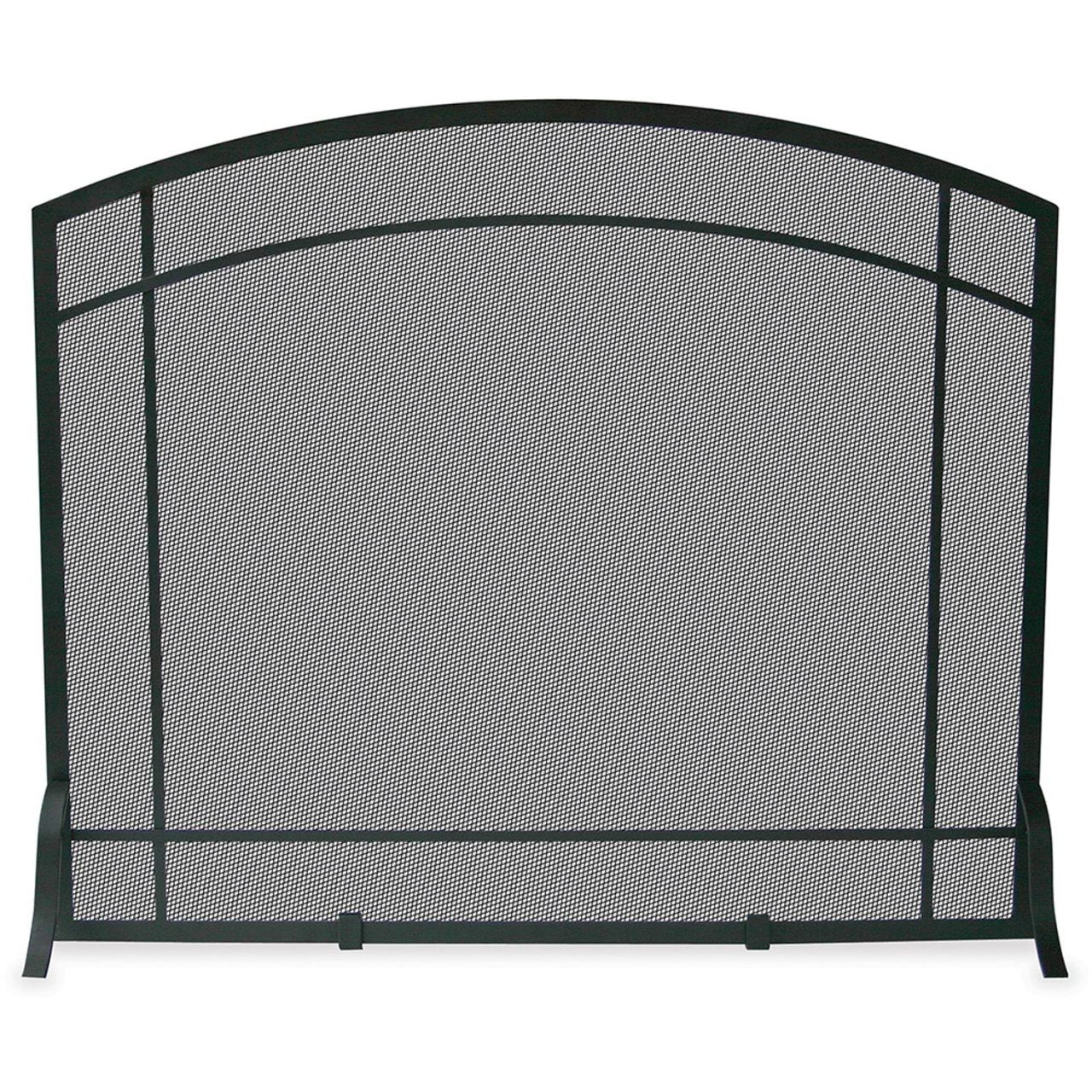Single Panel Black Wrought Iron Screen, Mission Design
