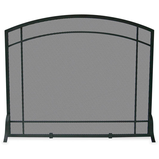 Single Panel Black Wrought Iron Screen, Mission Design
