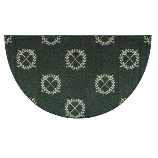 Goods of the Woods 4 Ft Half Round Rug, Golf Game Crossed Clubs on Green 48x27 - 10682