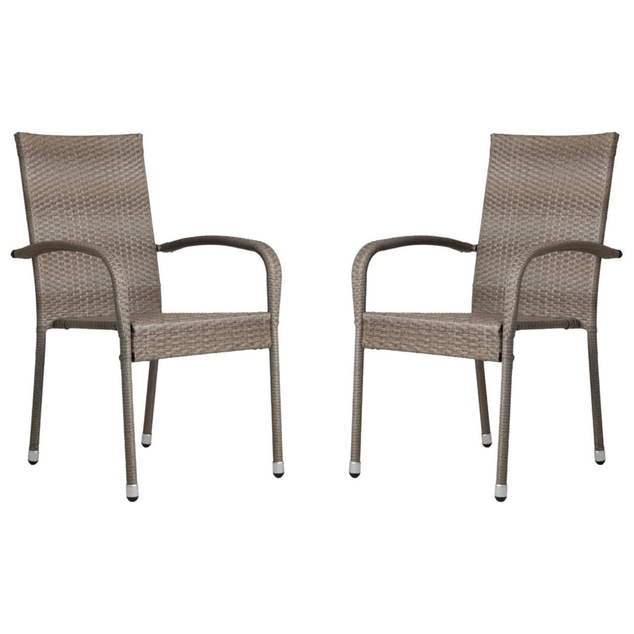 Fire Sense Weathered Gray Morgan Outdoor Wicker Stacking Chair - Set of 2 - 65254 (64529)