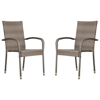 Fire Sense Weathered Gray Morgan Outdoor Wicker Stacking Chair - Set of 2 - 65254 (64529)