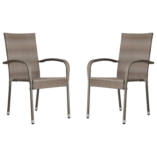 Fire Sense Weathered Gray Morgan Outdoor Wicker Stacking Chair - Set of 2 - 65254 (64529)