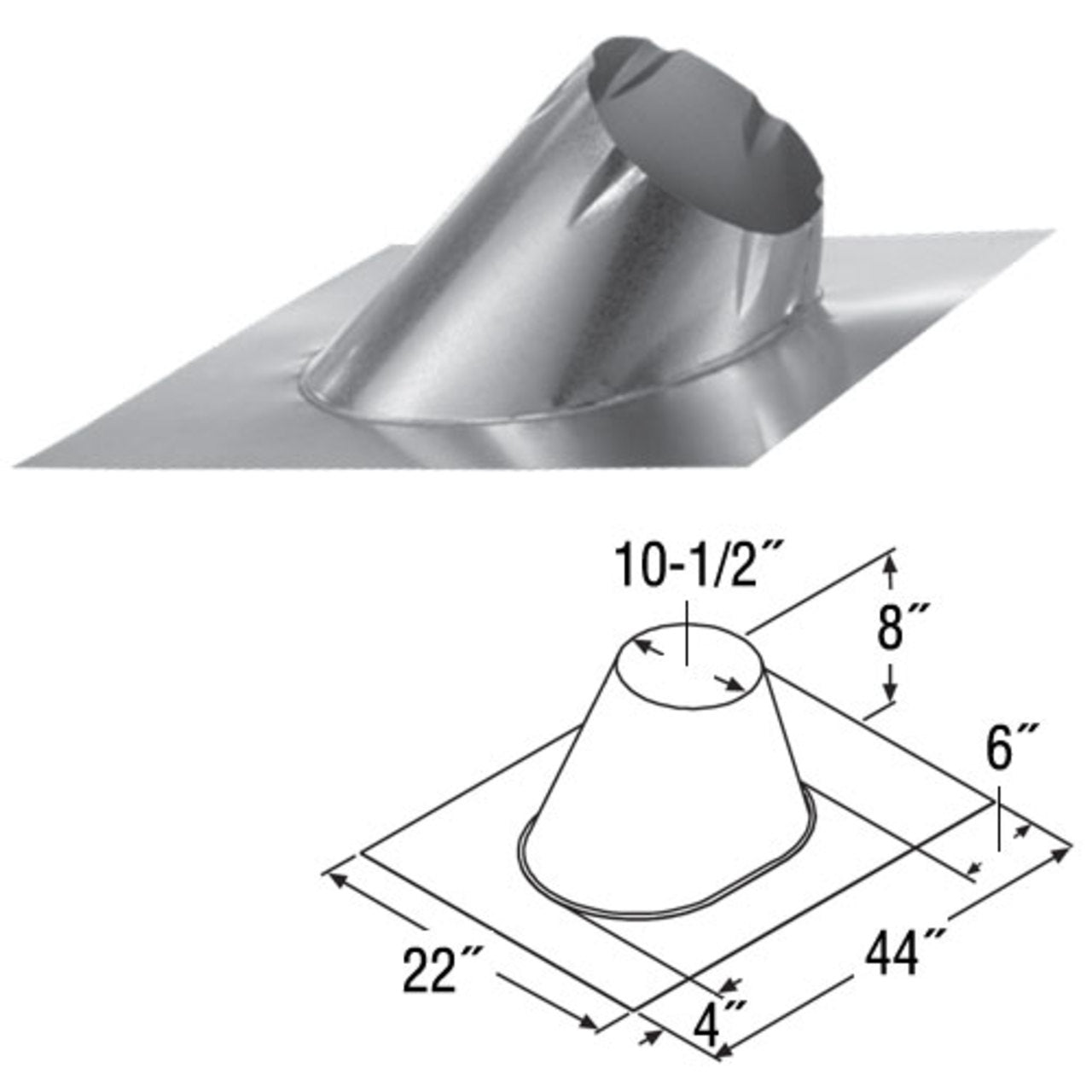 8" DuraTech 19/12 - 24/12 Adjustable Roof Flashing - 8DT-F24