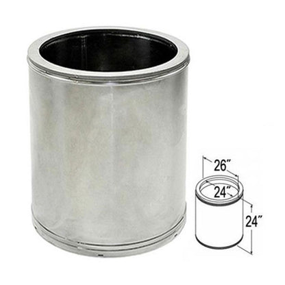 24'' x 24'' DuraTech Stainless Steel Chimney Pipe - 24DT-24SS