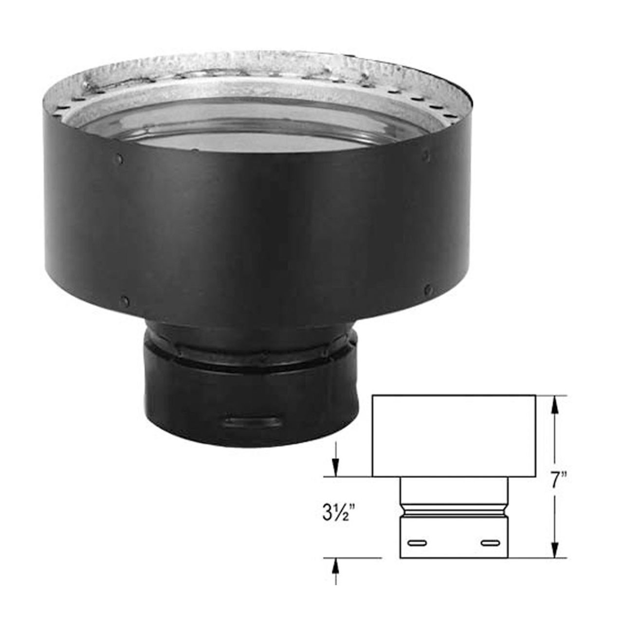 3" x 8" PelletVent Pro Chimney Adapter - 3PVP-X8