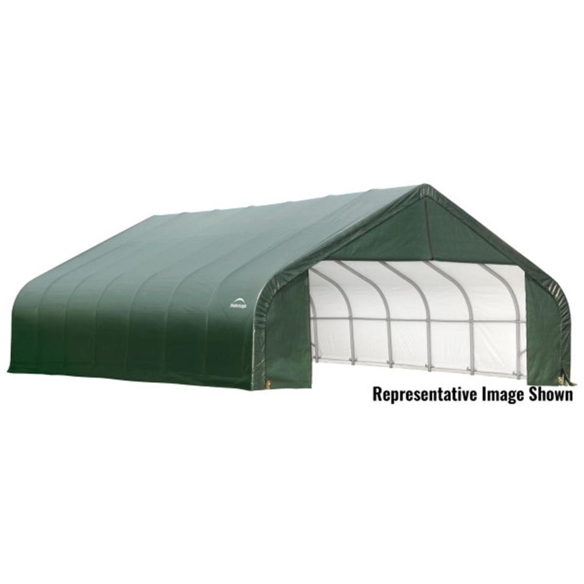 ShelterCoat 28' x 28' Garage With 15.5' Peak Roof - Green