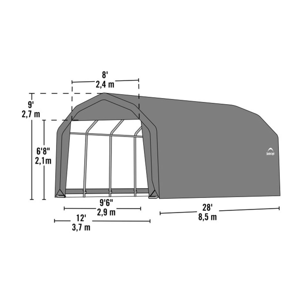 ShelterCoat 12' x  28' Garage Barn - Green - 97253