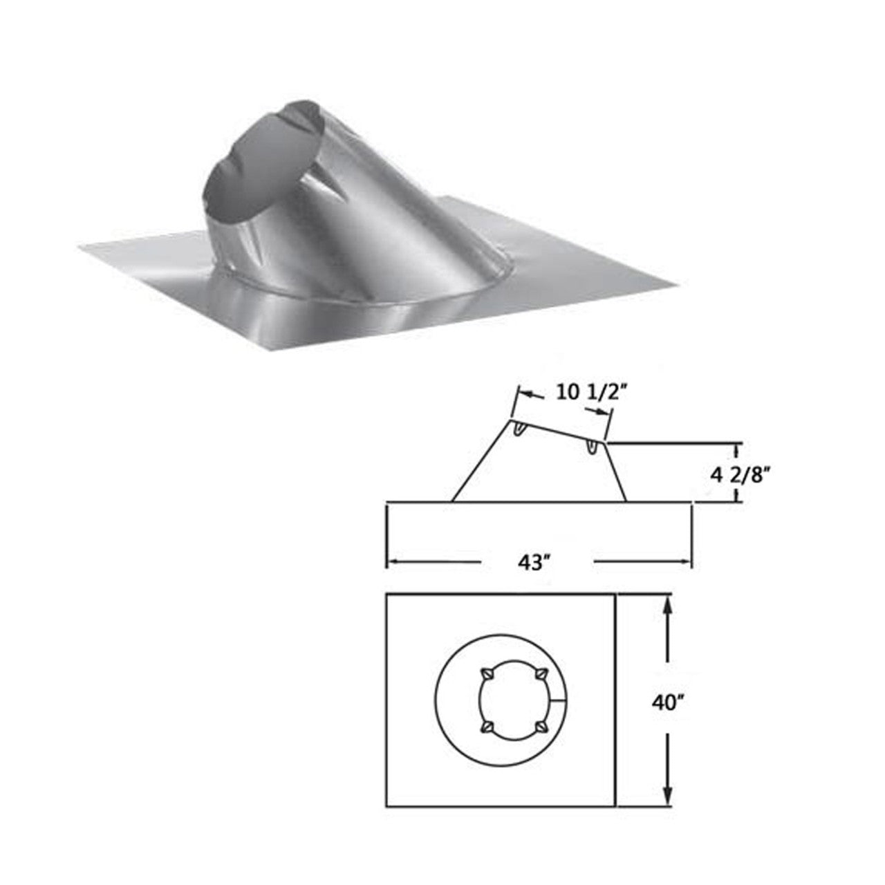 6" DuraPlus 19/12 - 24/12 Roof Flashing - 6DP-F24