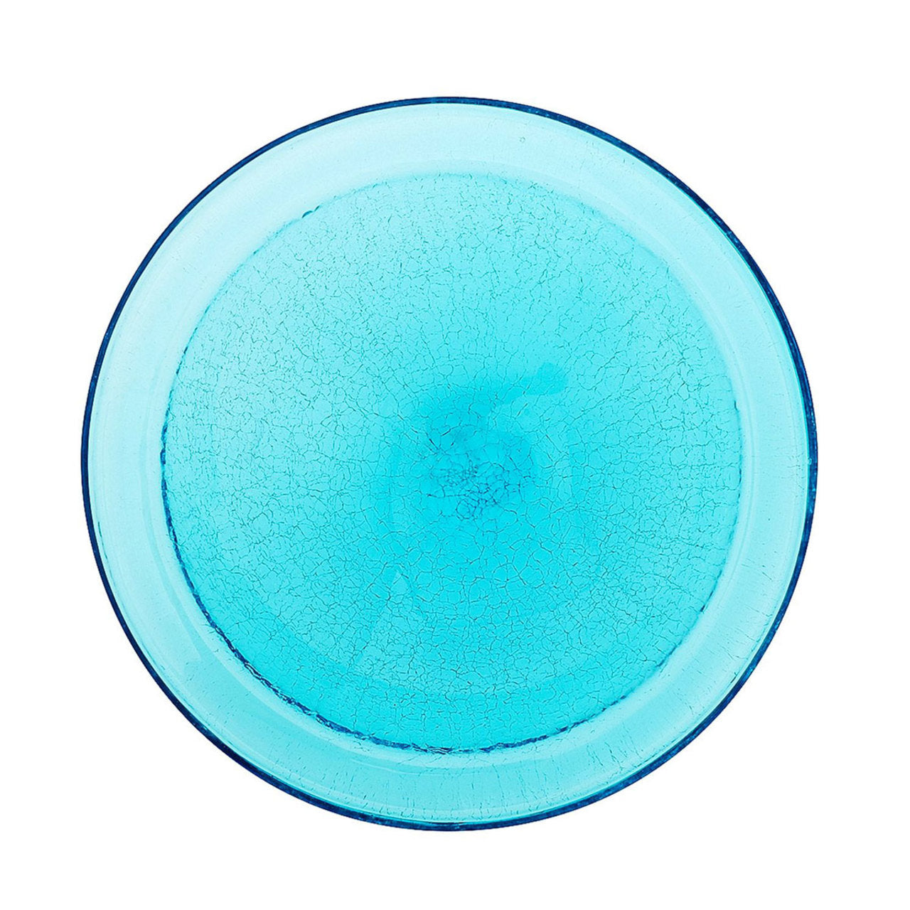 Crackle Glass Hanging Birdbath- Teal