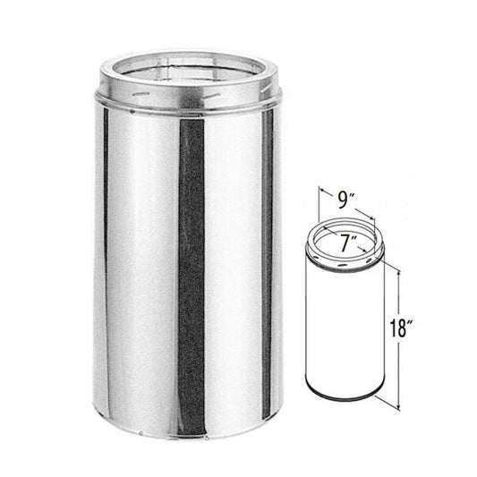 7" x 18" DuraTech Galvanized Chimney Pipe - 7DT-18