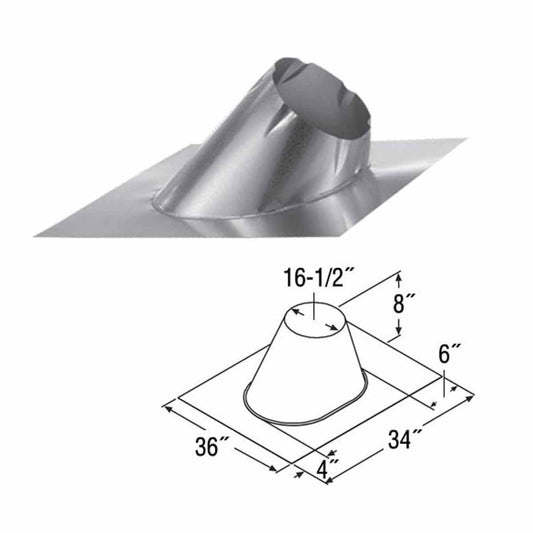 14" DuraTech 0/12 - 6/12 Adjustable Roof Flashing - 14DT-F6