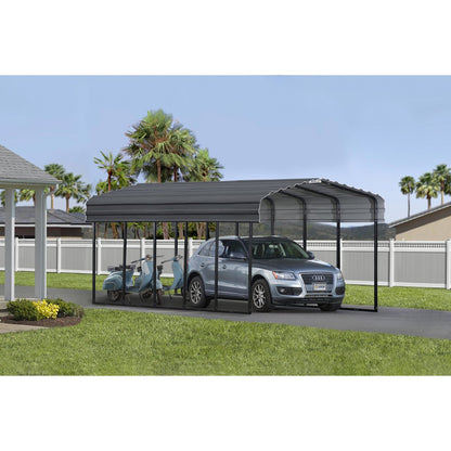 Arrow 12' x 24' x 9' Carport - Charcoal