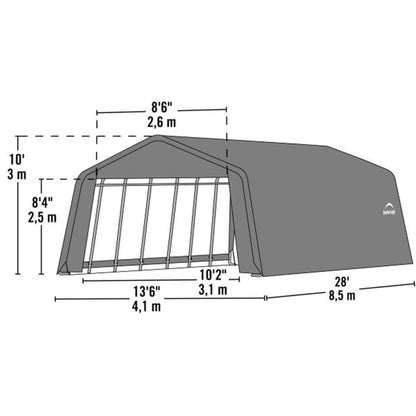 ShelterCoat 13 x  28 Garage With Peak Roof - Gray
