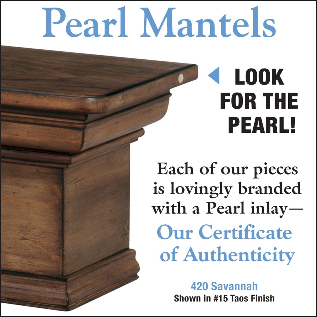 60" Savannah Fireplace Shelf by Pearl Mantels - Taos Finish