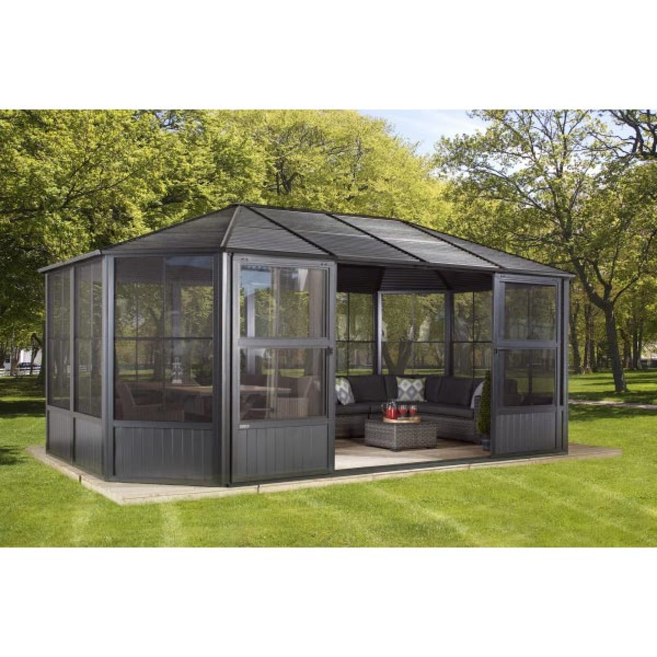 Charleston 12' x 18' Solarium - Dark Gray