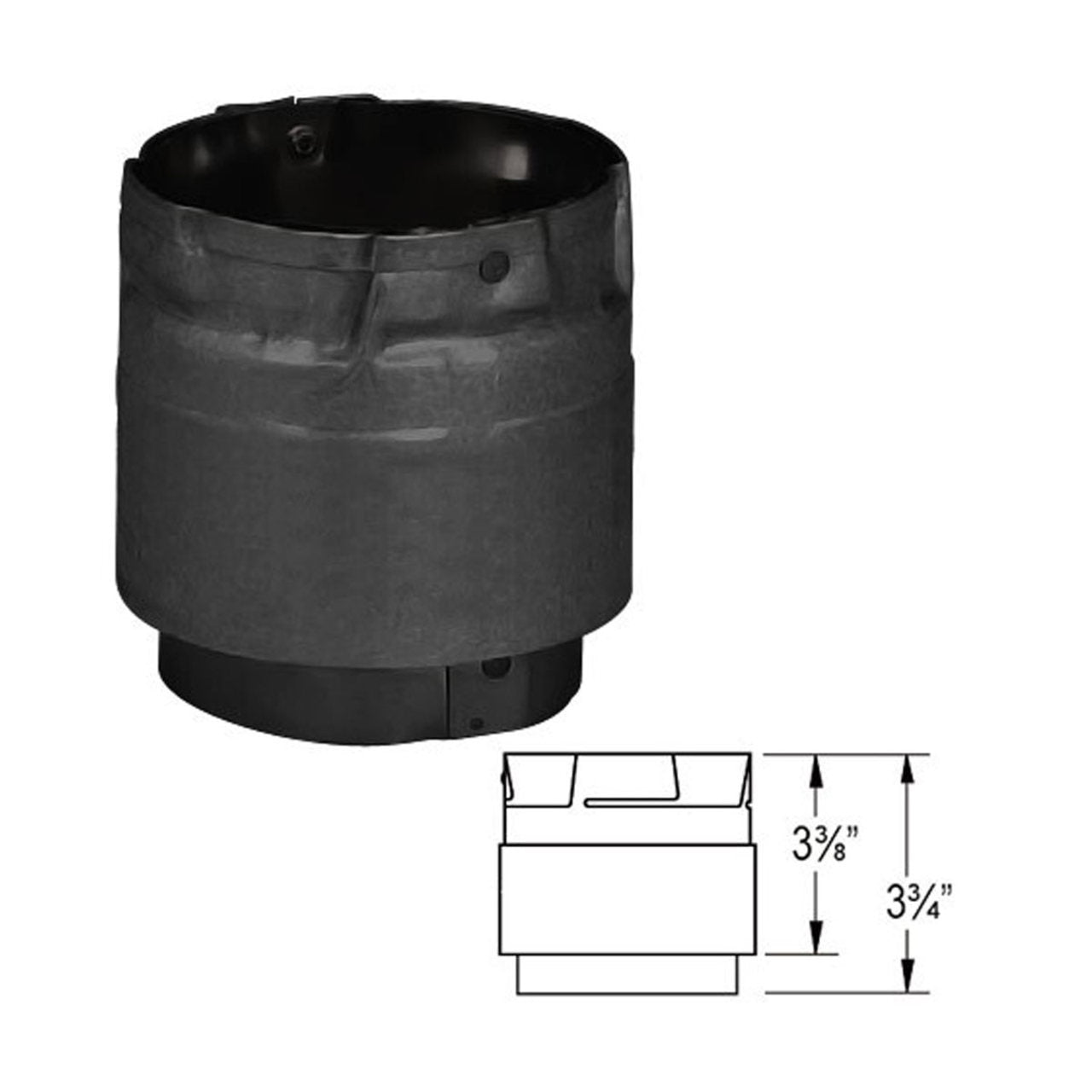 4" PelletVent Pro Black Appliance Adapter - 4PVP-ADB