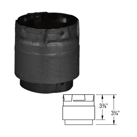 4" PelletVent Pro Black Appliance Adapter - 4PVP-ADB