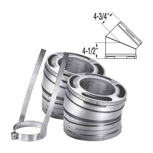6" DuraPlus 30 Degree Galvanized Elbow Kit - 6DP-E30