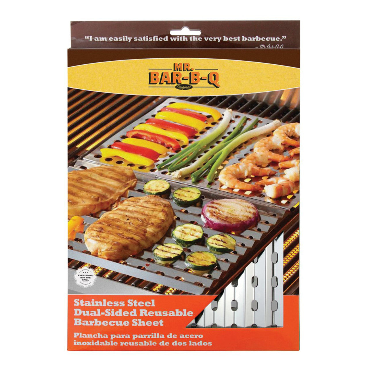 Mr. Bar-B-Q Stainless Steel Dual-Sided Barbecue Sheet