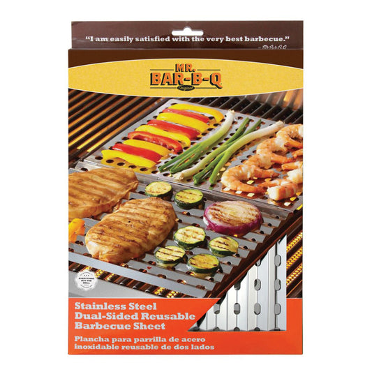 Mr. Bar-B-Q Stainless Steel Dual-Sided Barbecue Sheet