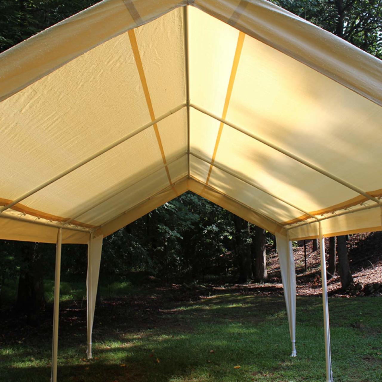 King Canopy  10' x 20' Tan and White 8 Leg Canopy