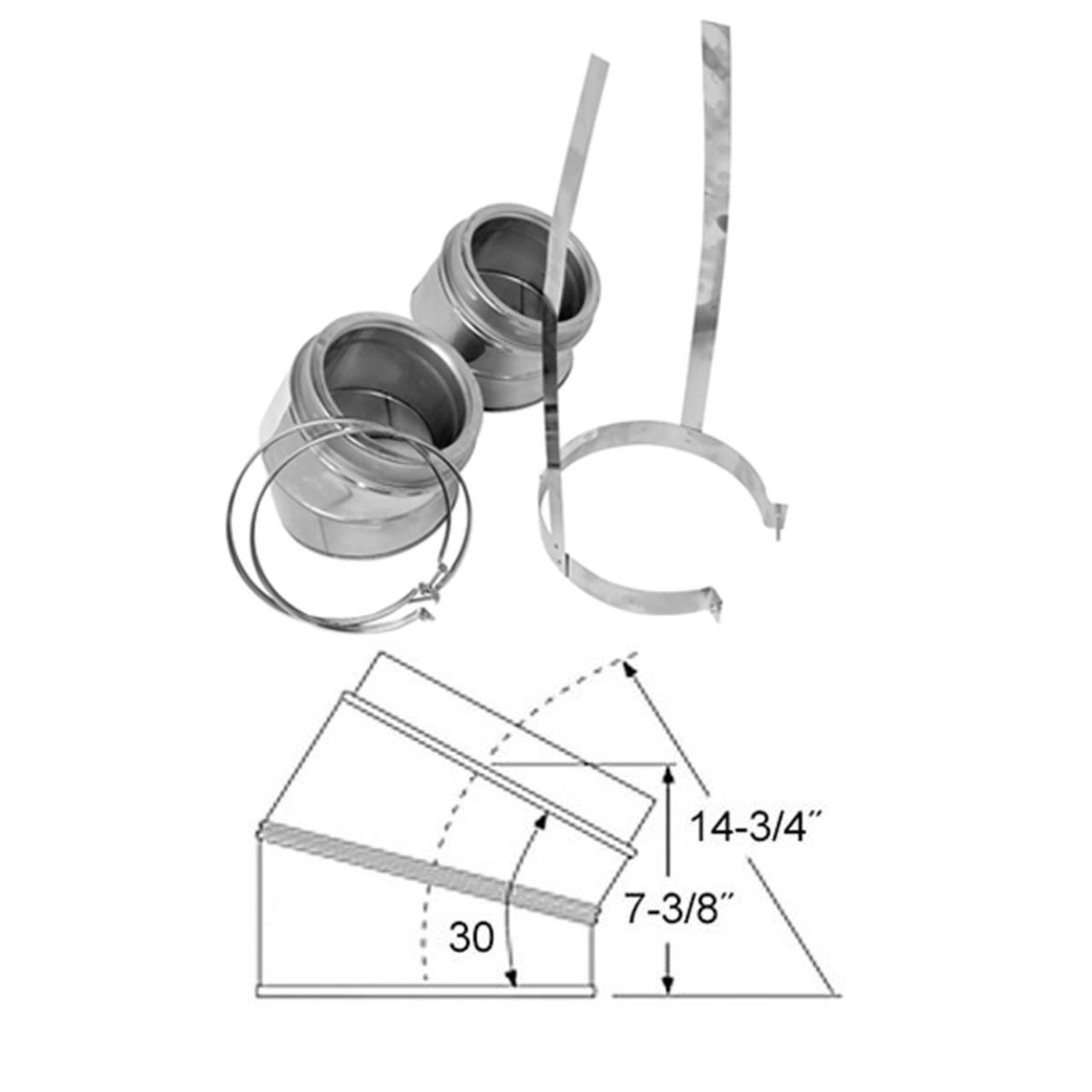 8" Selkirk 30 Degree Stainless Elbow Kit - 208211