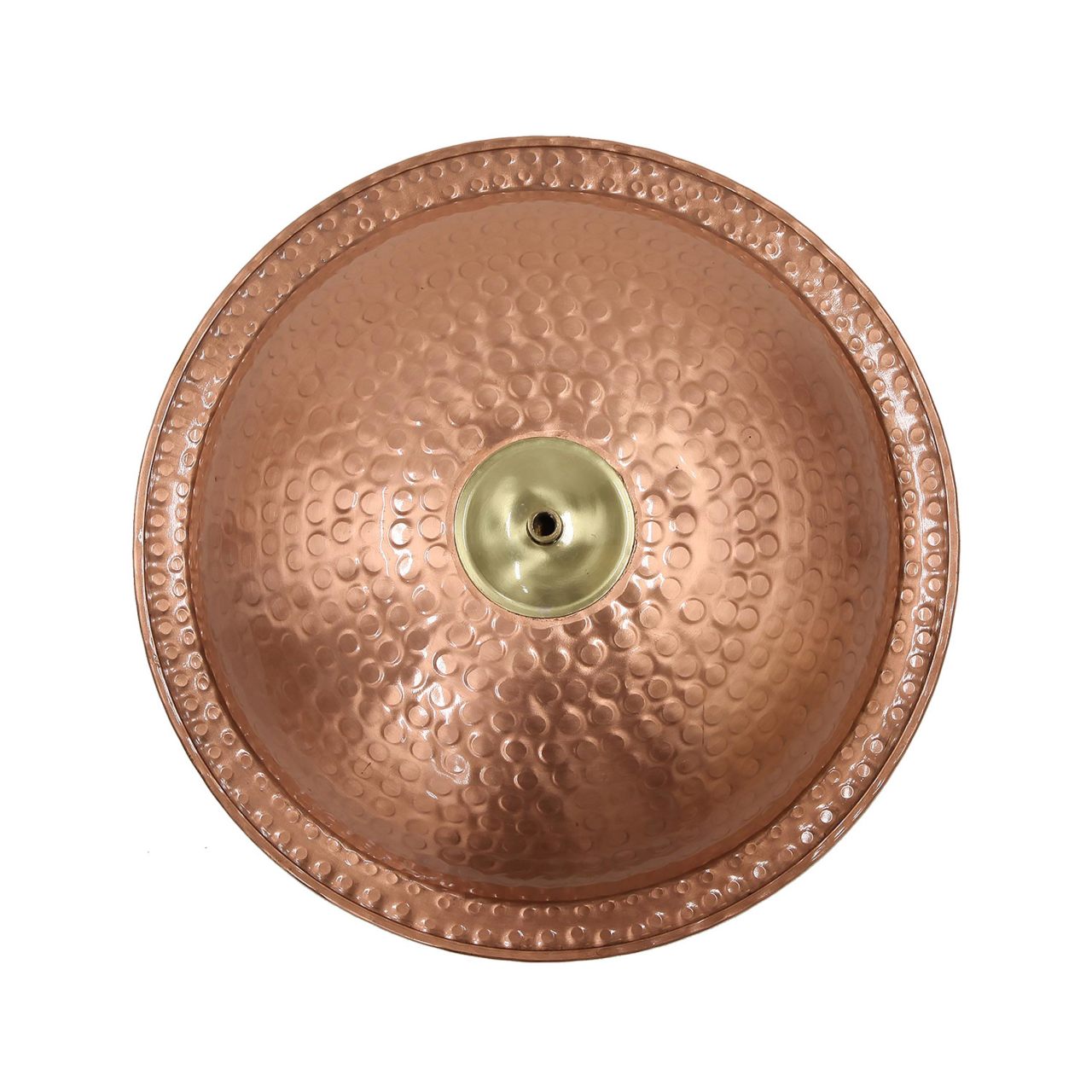 13" Hammered Solid Copper Staked Birdbath