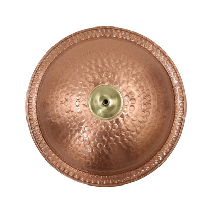 13" Hammered Solid Copper Staked Birdbath