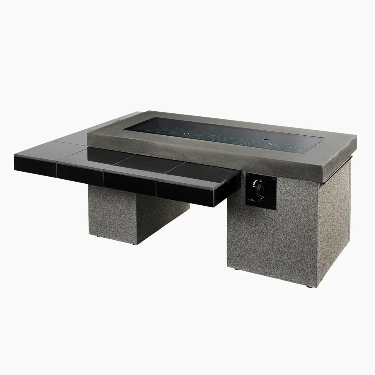Outdoor Greatroom 64.5" Uptown Linear Fire Pit Table - Black/Coastal Grey - UPT-1242