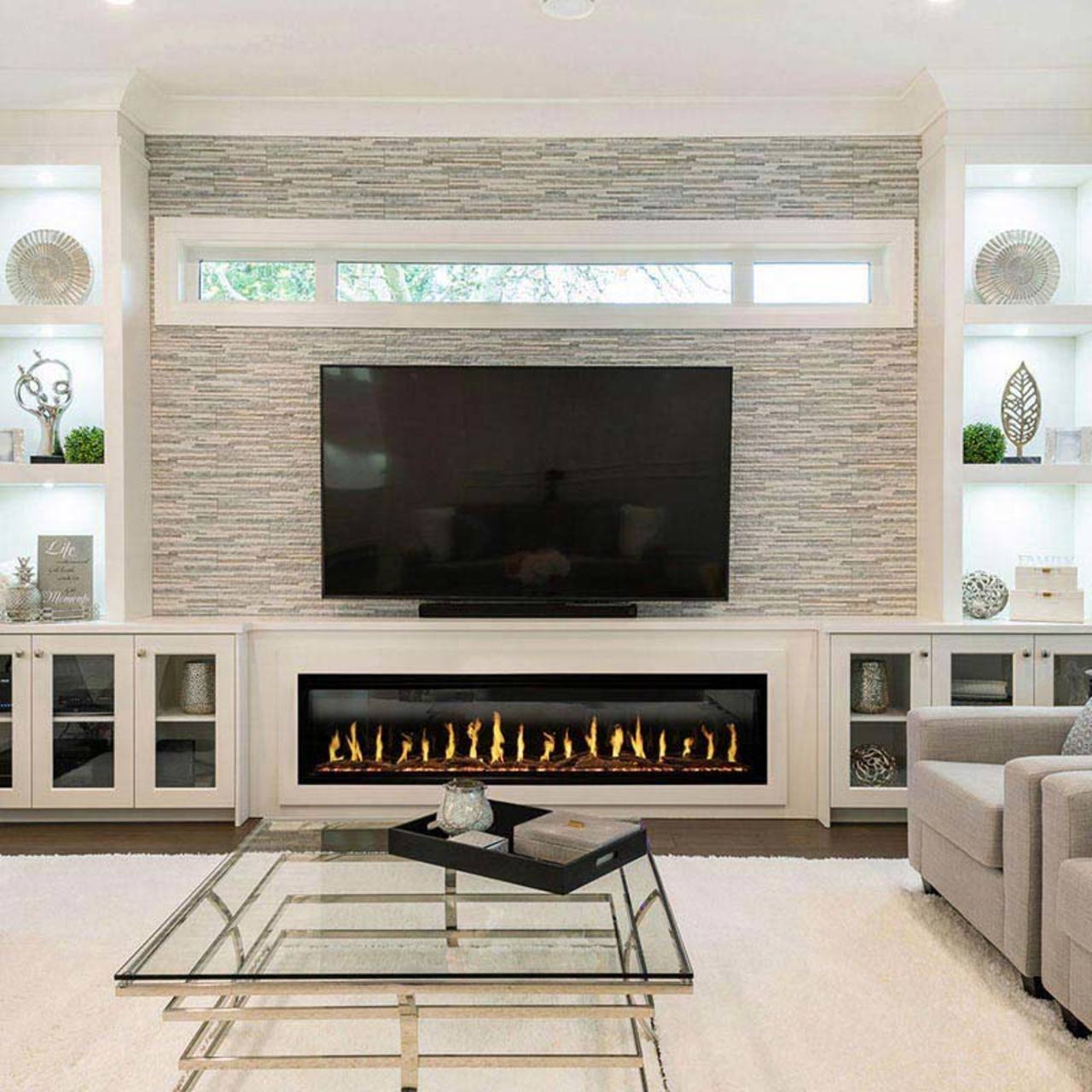 Modern Flames Orion Slim 100" Single-Sided HELIOVISION Virtual Electric Fireplace - OR100-SLIM
