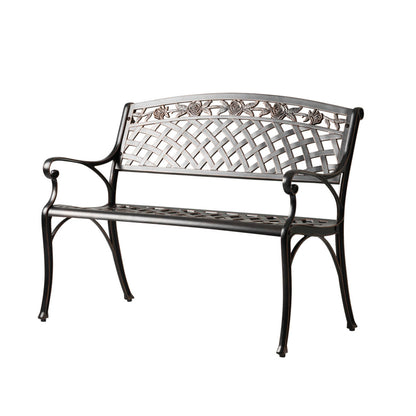 Scarlet Aluminum Patio Bench In Antique Bronze