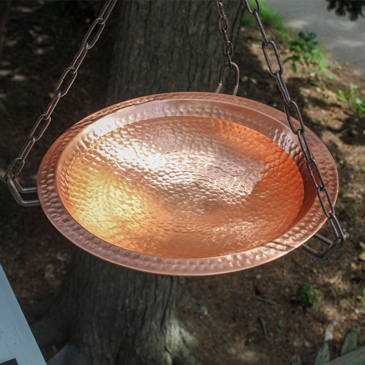 14" Solid Copper Hanging Birdbath