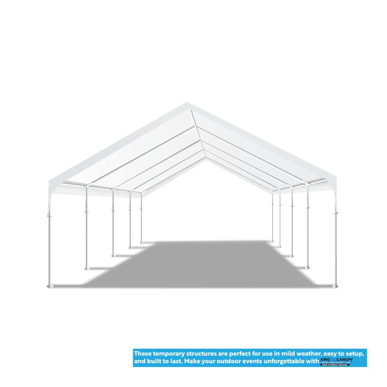 King Canopy  18' x 27' White Hercules 10 Leg Canopy