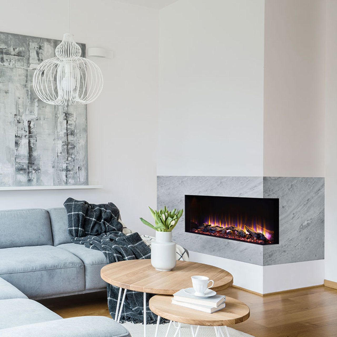 SimpliFire 43" Scion Trinity 3-Side Linear Electric Fireplace - SF-SCT43-BK