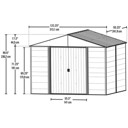 Ironwood 10 x 8 Galvanized Steel Hybrid Shed Kit - Anthracite