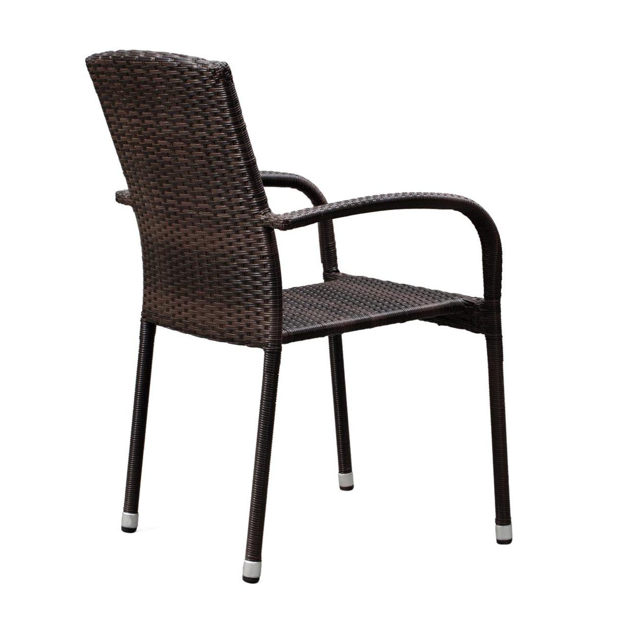 Set of 4 Outdoor Wicker Chairs - Mocha