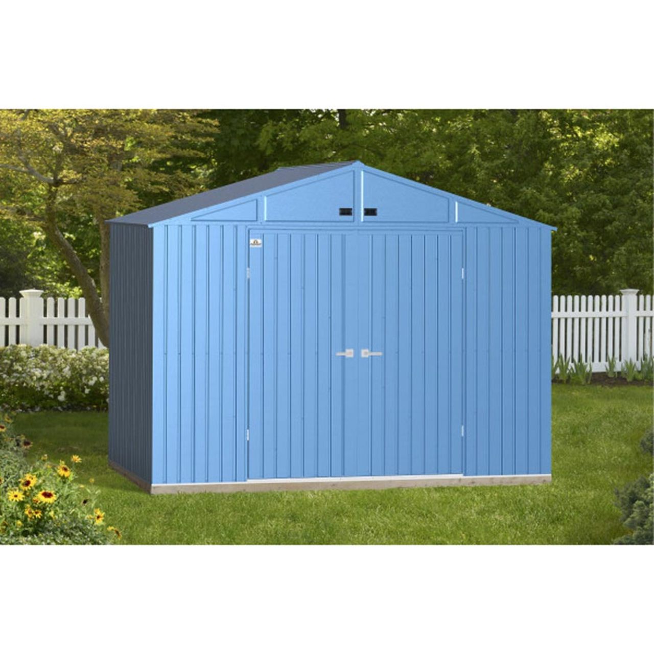 Arrow Elite Steel Storage Shed  10' x 8' Blue Gray