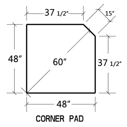 Peacock Slate 48" x 48" Single Cut Corner Hearth Pad