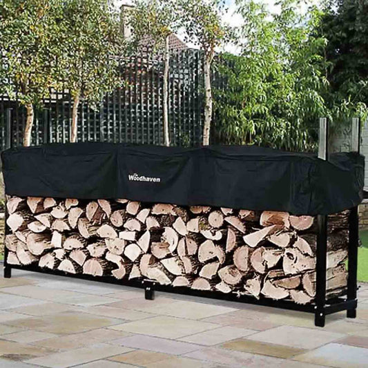96" Heavy-Duty Woodhaven Firewood Rack with Cover