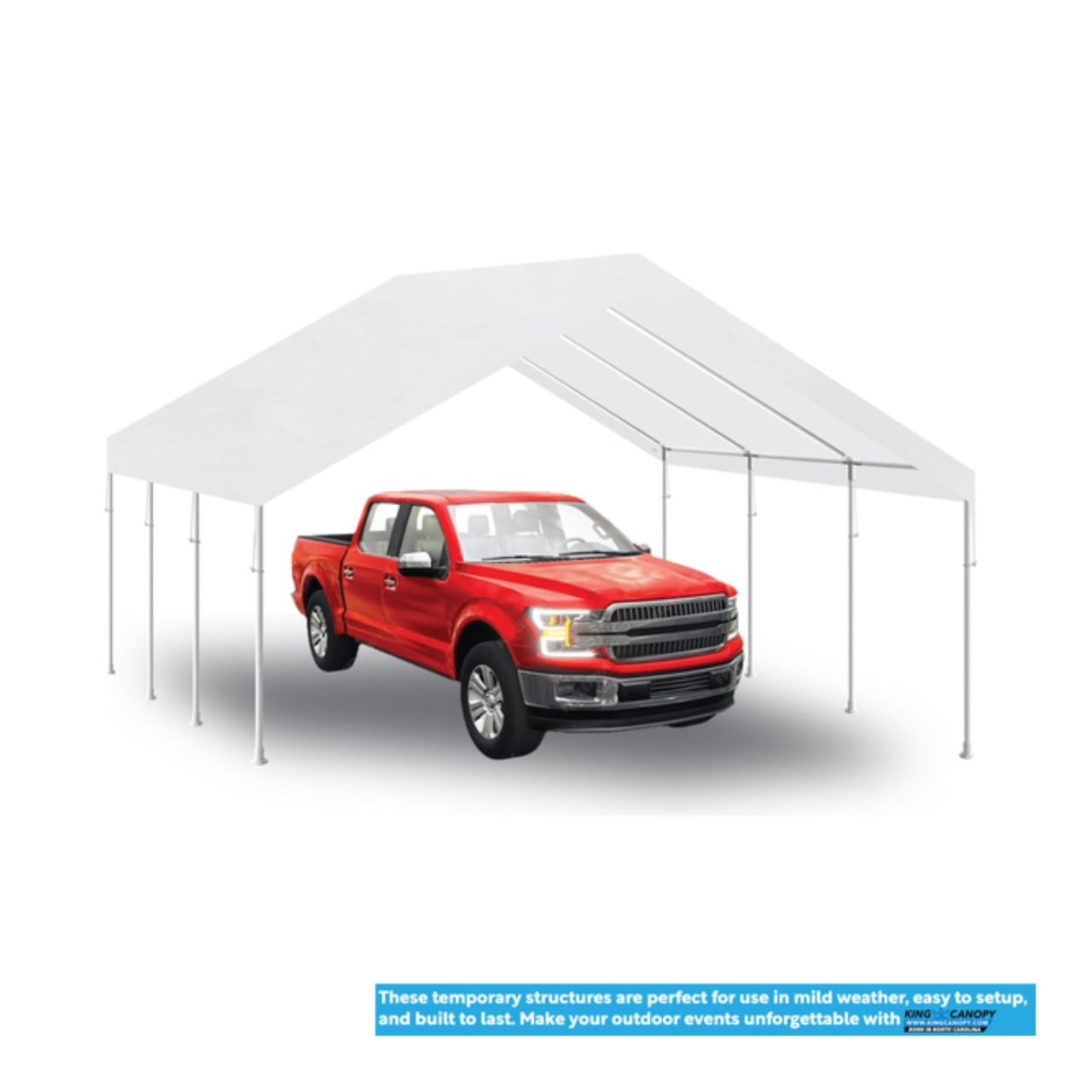 King Canopy  18' x 20' White Hercules 8 Leg Canopy