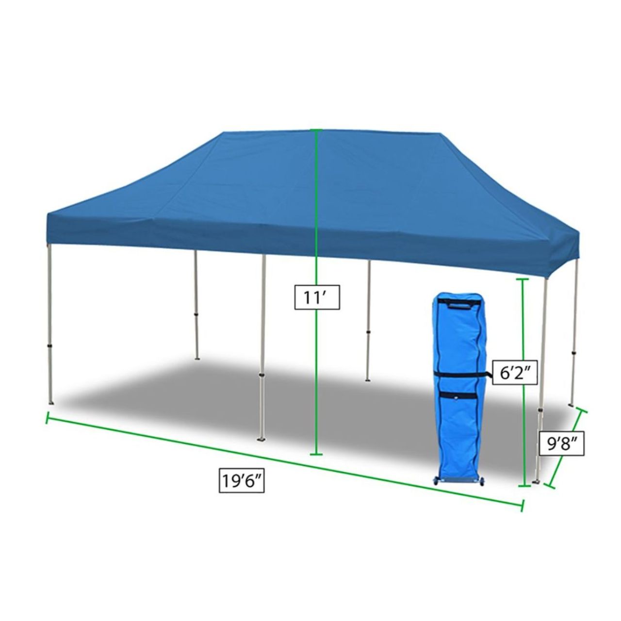 King Canopy 10' x 20' Tuff Tent Canopy - Blue