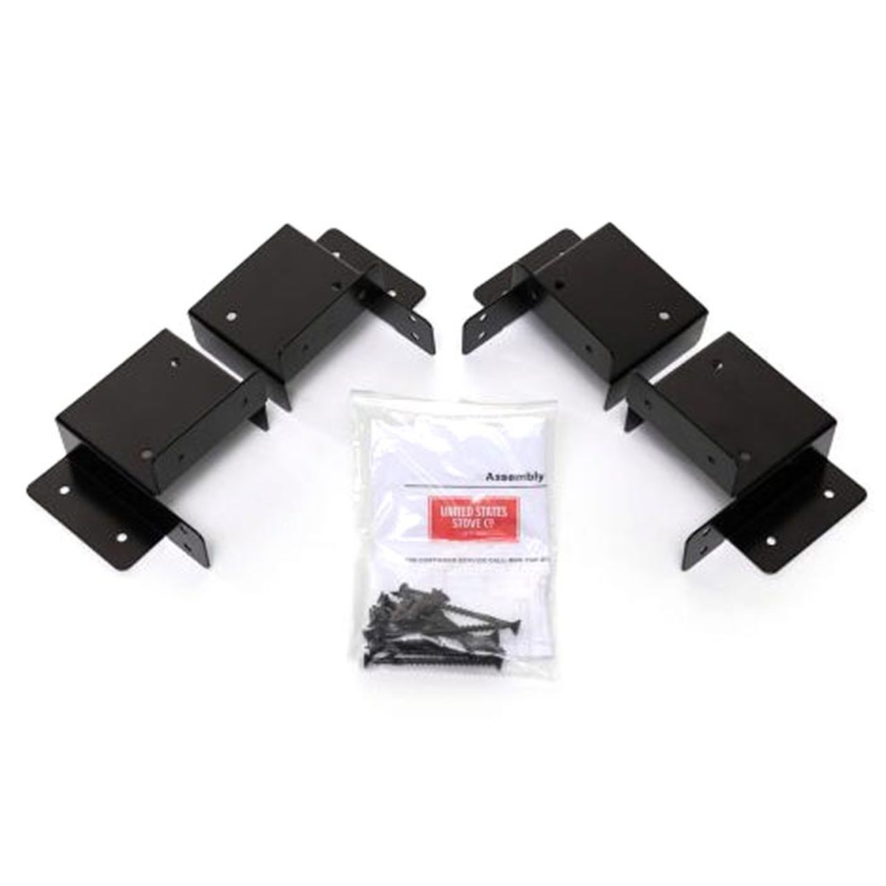US Stove Adjustable Black Log Rack Brackets Kit